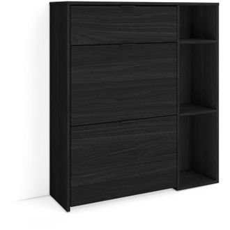Skraut Home Skraut Home - Scarpiera Ingresso, Mobile Ingresso Salvaspazio, 90x27x102cm, 10 paia di scarpe, Armadio, Stile moderno, Nero