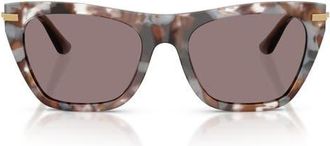 Dolce & Gabbana 55mm Square Sunglasses in Havana Grey /Dark Purple at Nordstrom