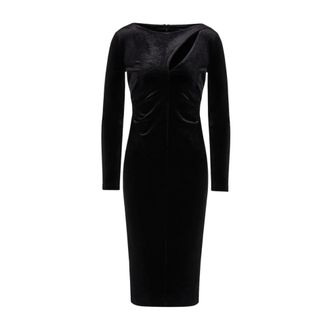 A|X Armani Exchange Abito Longuette in Velluto - Dames - Casual kleedjes - Zwart - XS - Kleedjes