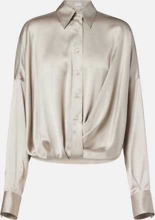 Brunello Cucinelli Silk-blend satin shirt