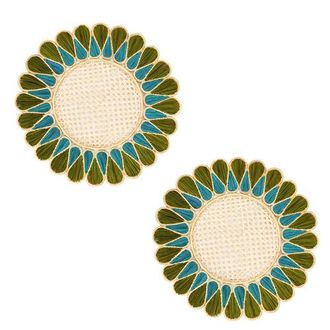 Coro Cora Drops Placemat - Set of 2 in Olive/aquamarine at Nordstrom