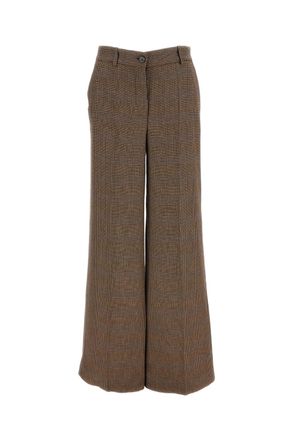 P.A.R.O.S.H. Multicolor Houndstooth Wool-Blend Wide-Leg Pants