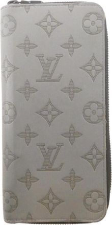 Louis Vuitton Gris Leather Long Wallet (Bi-Fold) (Pre-Owned)