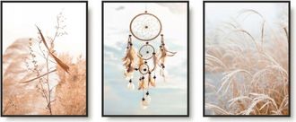 OEM Conjunto De P&oacute;steres De Pared Con Marcos. Cuadros De Pared Para Dormitorio De Estilo Bohemio