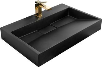 Rea Lavabo De Conglomerado Goya Negro Mat 70cm