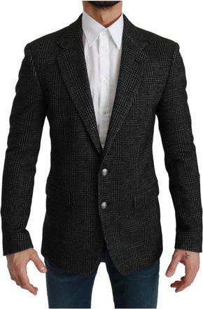 Dolce & Gabbana Slim Fit Jacket Blazer - Heren - Blazers - Grijs - S - Wol - Jassen