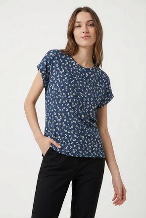 Vero Moda Strickpullover VERO MODA VMBRIANNAMIX SS O-NECK PULLOVER BOO, Damen, Gr. XL, schwarz denim aop:birch leo, Strick, Obermaterial: 58% Viskose, 38% Polye