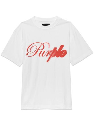 Purple T-shirt con stampa - Bianco