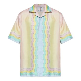 Casablanca Short Sleeve Shirts, male, Multicolor, Size: M Shirt with all-over monogram