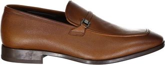 Ferragamo Brown Leather Slip-On Mens Loafers
