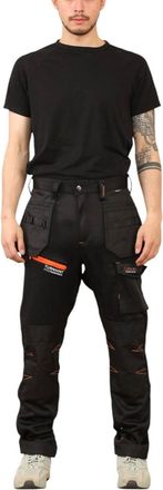 Generic Mens Work Cargo Trouser Holster Pockets, Multi Pocket Cargo Trouser with Knee pad Pockets Heavy Duty Work Cargo Trouser Black Waist 32 Inch