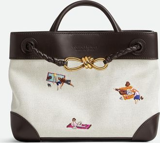 Bottega Veneta Small Andiamo - Beige - Women - 40% Calfskin, 40% Organic Cotton & 20% Linen