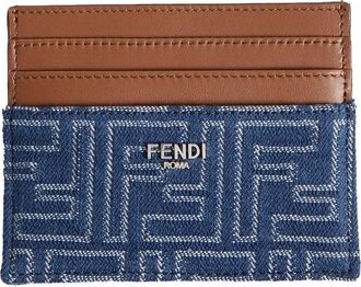 Fendi FF Denim and Leather Cardholder