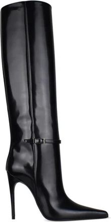 Saint Laurent Vendome 110 Boots - Dames - Laarzen met Hak - Zwart - 35 1/2 EU - Leer - Schoenen