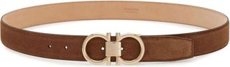 Ferragamo Gancini belt - men - Calf Suede - 115 - Brown