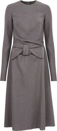 Maison Margiela bow-detailing midi dress - women - Wool/Cotton - 36 - Grey