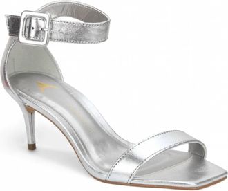 Carrano Womens Dress Leather Sandal In Silver