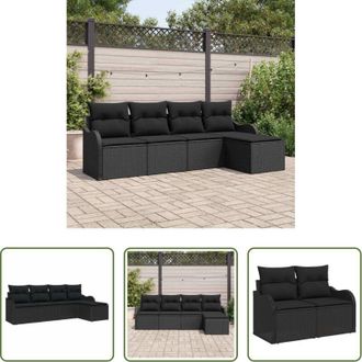 vidaXL vidaXL Relax allaperto - Set Divano da Giardino con archiviazione 5 pcs Nero polyrattan