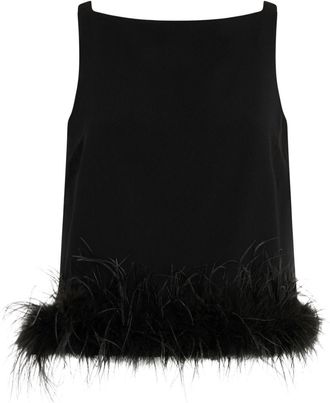 Liu Jo feather-detailing top - Black