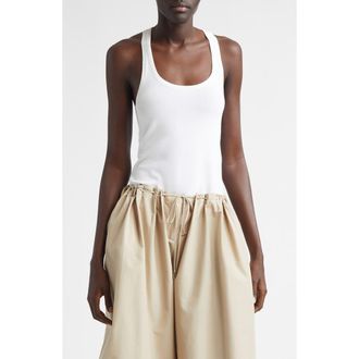 Brandon Maxwell The Raven Racerback Sweater Tank in Optic White at Nordstrom, Size Medium