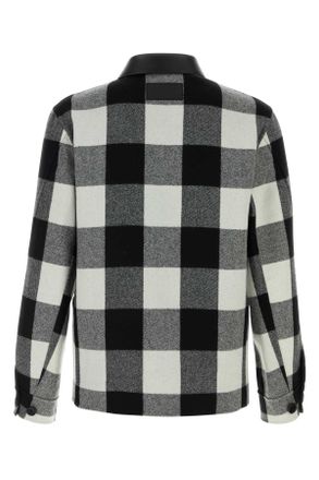 Givenchy Mens Embroidered Wool Shirt Creamblack Exterior: Camicie