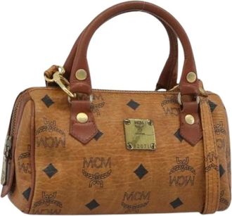 MCM Pre-owned Mini Boston Bag - Dames - Vintage Mini Tas - Bruin - ONE Size - Leer - Vintage