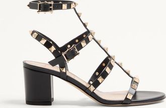 Valentino Garavani Rockstud Calfskin Ankle Strap Sandal 60 Mm Wo