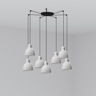 Faro Barcelona Faro Venice L&aacute;mpara Colgante De 7 Luces En Forma De Gota De Racimo Blanco