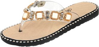 Generic Sparkly Sandals for Women,Womens Ladies Sandals Glitter Sliders Summer Thong Sandal Flat Sandal for Women Sparkly Shoes Flip-Flop,Beach Pool Shoes Non