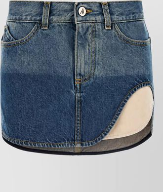 The Attico denim high-rise mini skirt