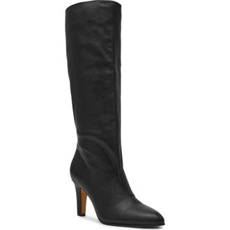 Steve Madden Rizk Knee High Boot in Black Leather at Nordstrom Rack, Size 9.5