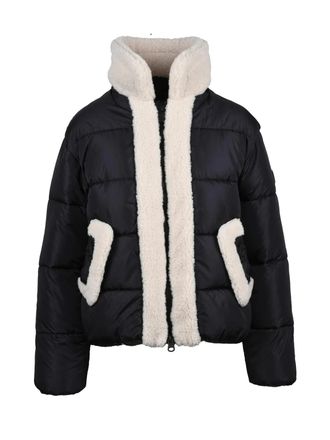 Save The Duck Cropped Honey Plush Padded Nylon Down Jacket