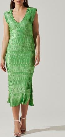 ASTR the Label Nyah Ruched Velvet Dress in Green at Nordstrom Rack, Size X-Large