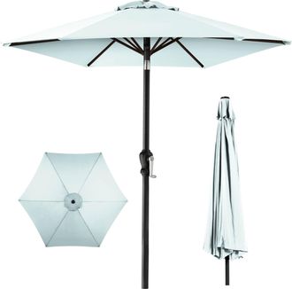 Best Choice Products 10ft Outdoor Steel Market Patio Umbrella w/ Crank, Tilt Push Button, 6 Ribs