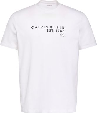 Calvin Klein Jeans T-Shirt CALVIN KLEIN JEANS GRAPHIC TEE, Herren, Gr. XXL, hellwei&szlig;, Web, Obermaterial: 100% Baumwolle, unifarben, regular fit normal, Rundhals, eingese
