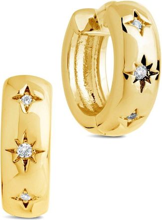 Sterling Forever Cz Harmoni Hoop Earrings