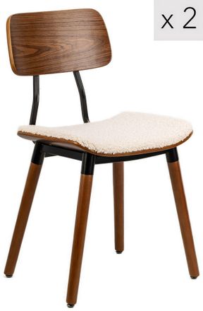 Nordlys Set of 2 Modern Wooden Dining Room Chairs in White