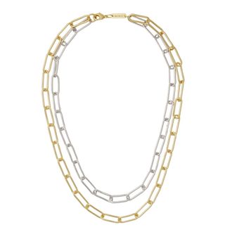 Machete Jewelry Paperclip Chain Layered Necklace in Mixed Metals