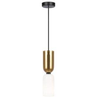 Maytoni Maytoni Memory Lampadario a sospensione moderno e sottile, nero, 1xE14, bianco, paralume oro