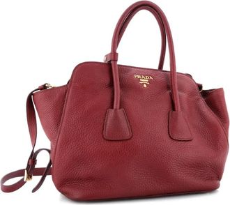 Prada Convertible Open Shopping Vitello Daino Medium tote bag - Rood