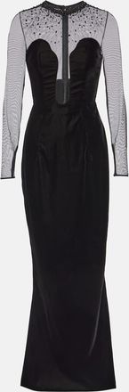 Miss Sohee Embellished velvet gown