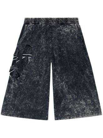 Diesel P-ECKYO-PEELOVAL marbled cropped cotton joggers - men - Cotton - L - Black