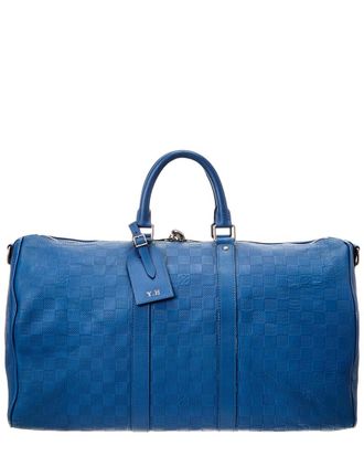 Louis Vuitton Blue Damier Infini Keepall Bandouliere 45 (Authentic Pre-Loved)