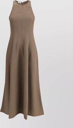 Brunello Cucinelli linen sleeveless round-neck maxi dress