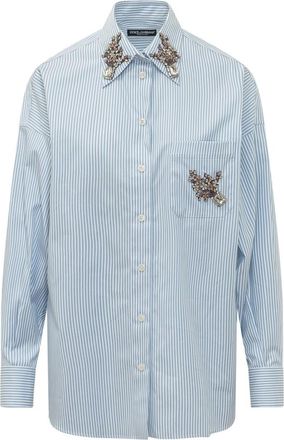 Dolce & Gabbana Blue Stripes Oversized Shirt