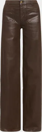 Ramy Brook Cleo Coated Wide-Leg Jeans