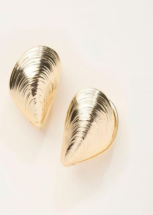 Fat Face FatFace Gold Tone Large Shell Earrings