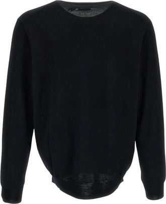 Polo Ralph Lauren Merino Wol Trui met Ronde Hals - Heren - Ronde hals truien - Zwart - M - Wol - Truien & Vesten