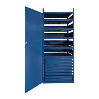 OEM Armario Con Puerta Logs 145 H1550xl540xf390mm 8 Cajones.5 Filas Azul Ral Logs