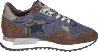 Atlantic Stars Schoenen, Heren, Veelkleurig, 40 EU, Leer, Blauwe Casual Sneakers Leer Stof Dracoc